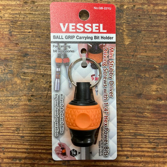 Vessel Tool Ball Grip Carrying Bit Holder Orange (QB22YU)
