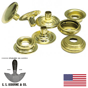 #20 Brass Gold USA Snaps (Qty 100) (K2717-20-C)