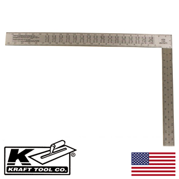 Kraft 16" x 24" Etched Polished Steel Rafter Square (SL100RP)