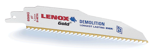 6" 6TPI Lenox Gold Demolition Reciprocating Saw Blade (5pk) (210886066GR)