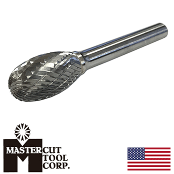 MasterCut SE-3DC Egg Shape Rotary Carbide Burr 3/8" O.D. (SE-3DC)