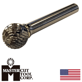 MasterCut SD-1DC Ball Shape Rotary Carbide Burr 1/4" O.D.  (SD-1DC)