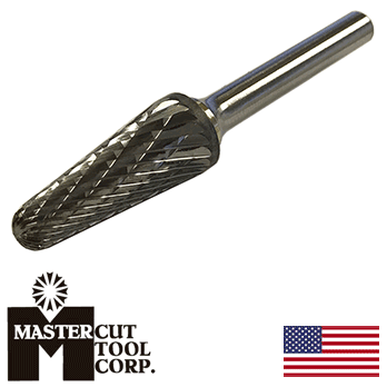 MasterCut SL-4DC Radius Cone Rotary Carbide Burr 1/2" O.D.  (SL-4DC)
