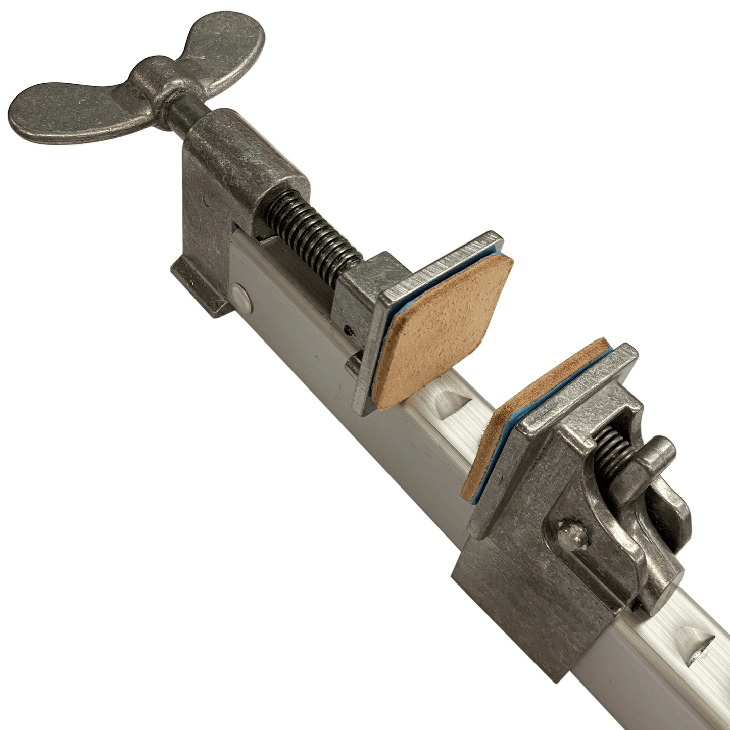 Pair of non-Marring Leather Pads for Aluminum Dubuque Bar Clamps (PADS)