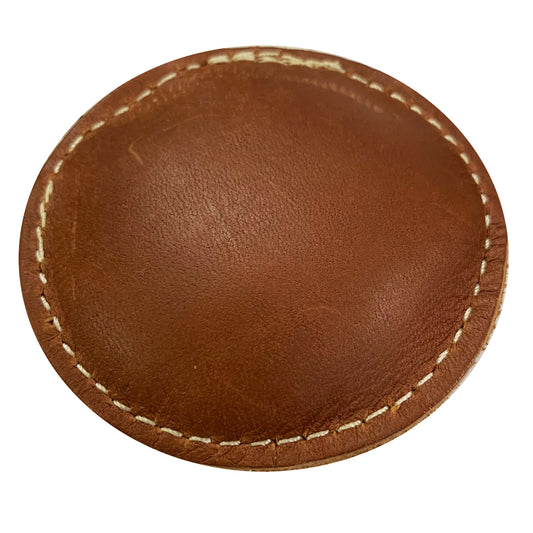 2 1/2" Circle Shot Filled Leather (Map) Paperweight (148-LW)