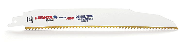 9" 6TPI Lenox Gold Demolition Power ARC Reciprocating Saw Blade (5pk) (21090966GR)