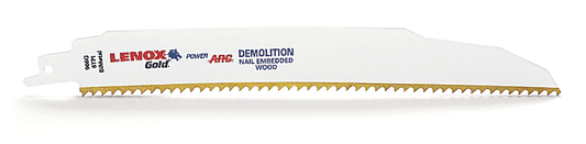 9" 6TPI Lenox Gold Demolition Power ARC Reciprocating Saw Blade (5pk) (21090966GR)