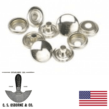 C.S. Osborne Line #24 (5/8") Nickel Plated Brass Snaps 100ct. (K4708-11-C)