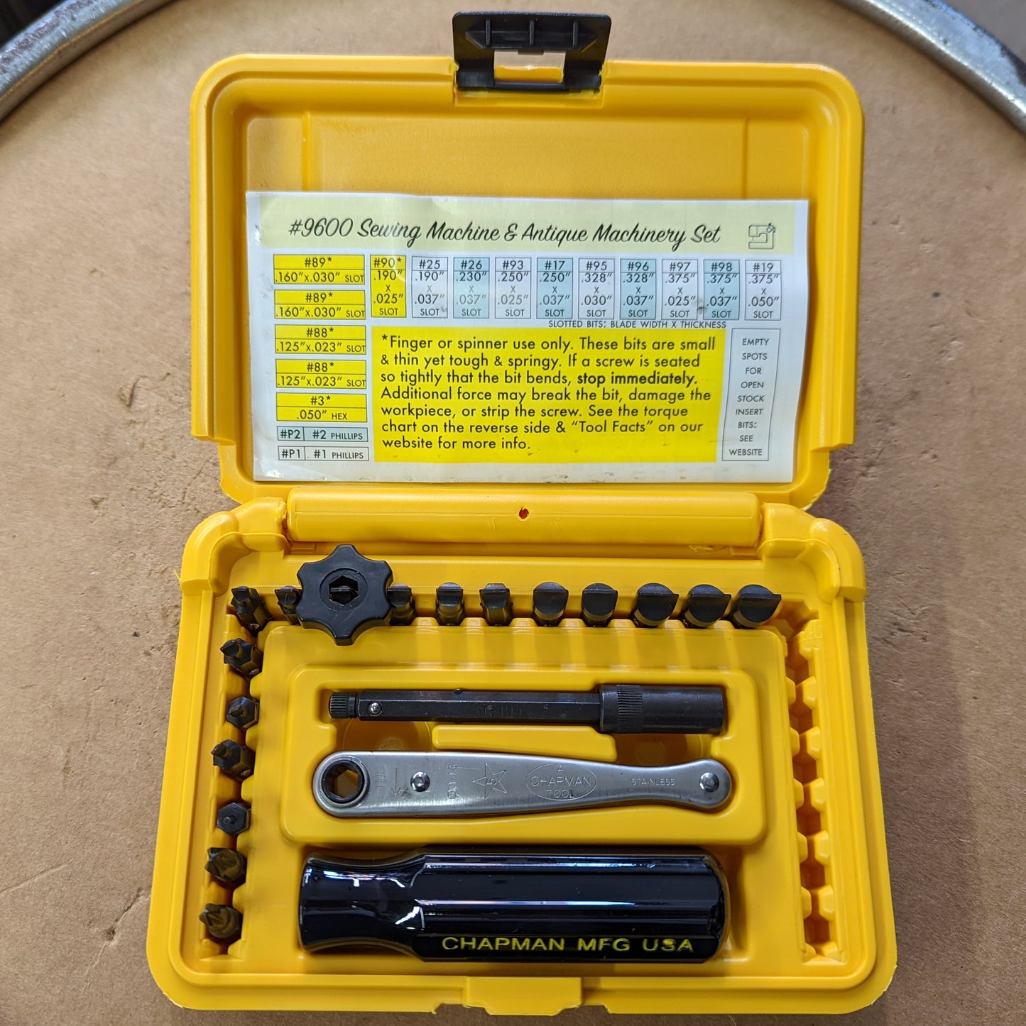 Chapman Starter Slotted Screwdriver Set for Small Machines (9600)