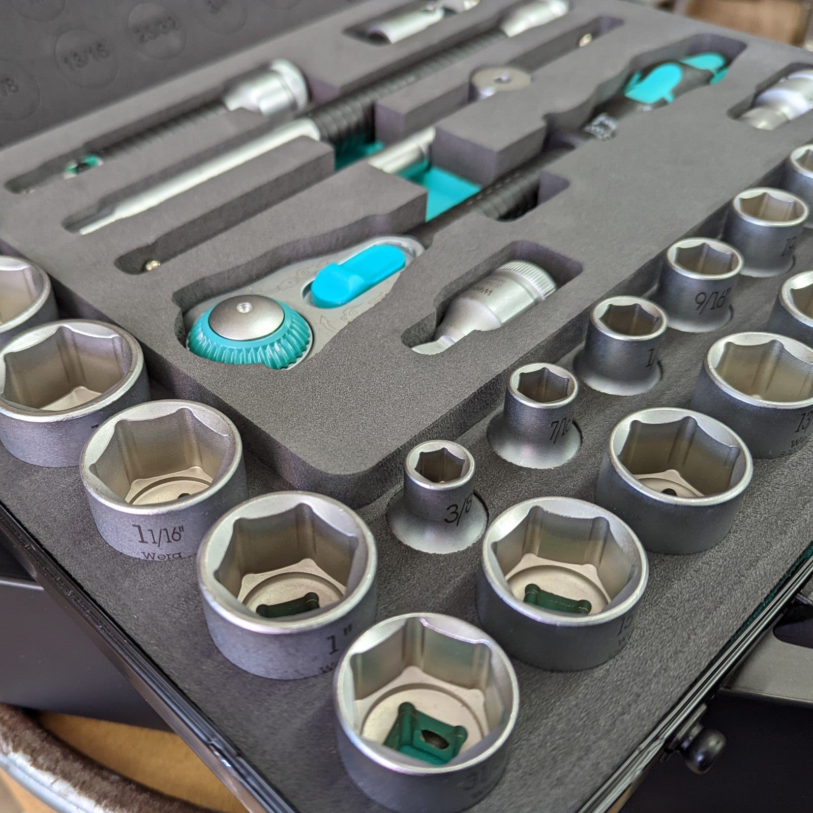 Wera 8100 38-Piece Imperial Zyklop Speed Ratchet Set, 1/2