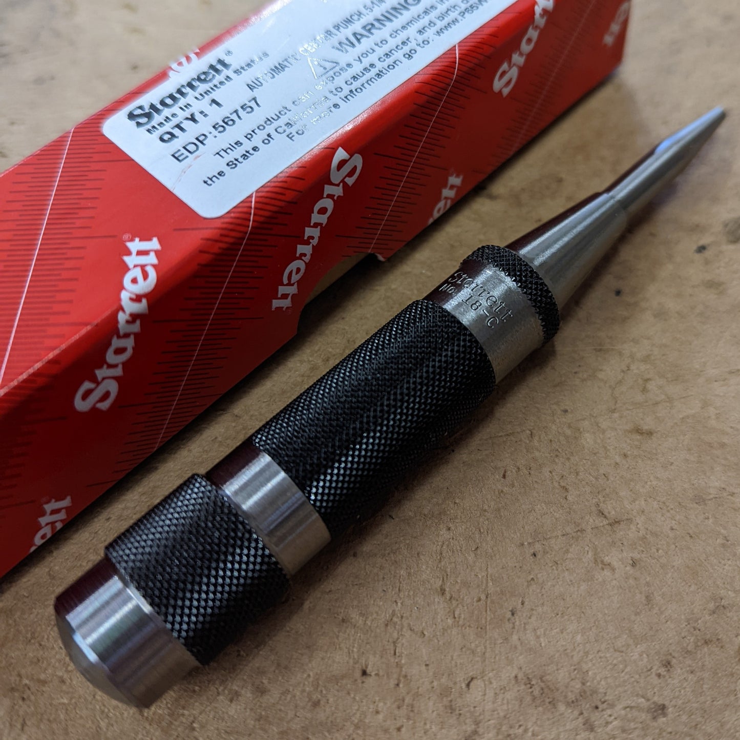 Starrett 5 1/4" Steel Automatic Center Punch (18C)