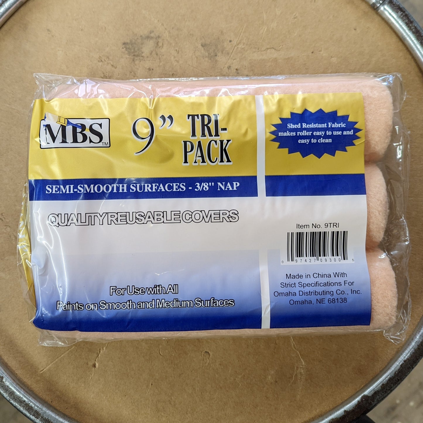 Omaha Paint Roller Covers Tri-Pack 9" x 3/8" (MB-9TRI)