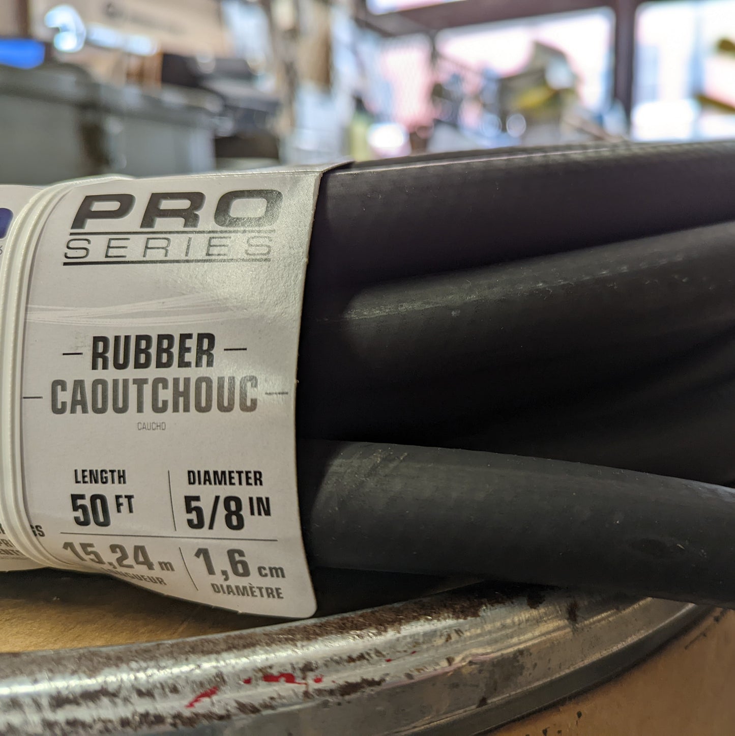 Commercial Black Rubber Water Hose, 5/8" x 50' (PH5850)
