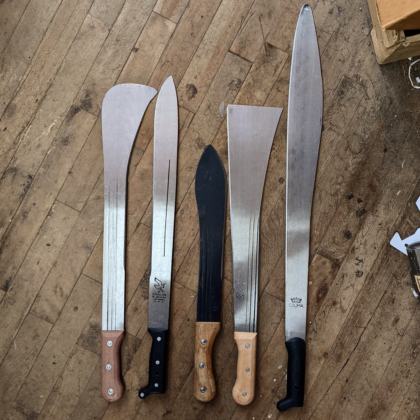 5 Piece Assorted Colombian "Fourth of July" Machete Set (Each slightly different) (MACHETE-SET)