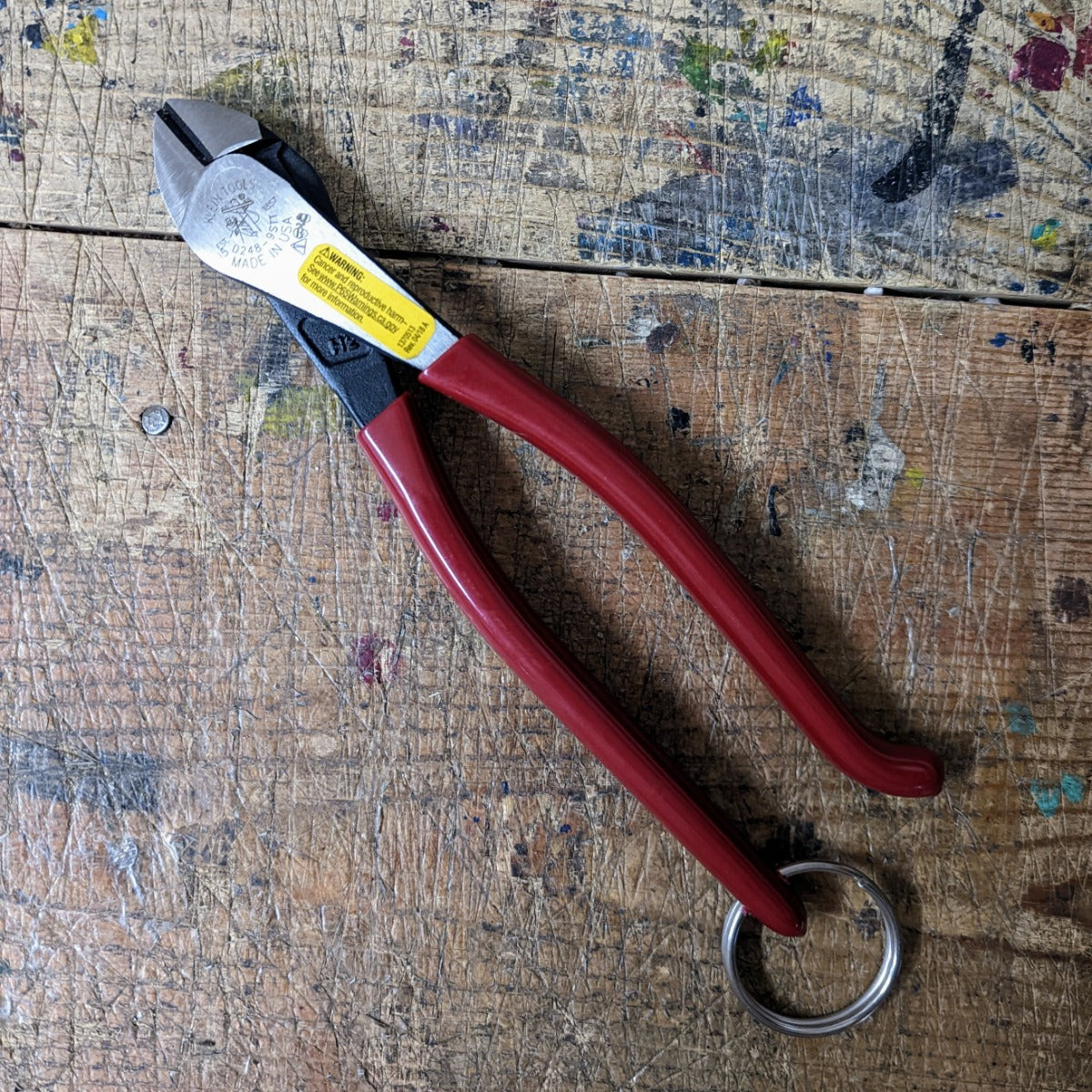 Klein 8" Ironworker's Diagonal Cutting Pliers w/ Tether Ring (D248-9STT)