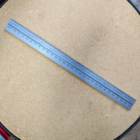 PEC 12" English/Metric Grooved Rule, Blem, 32nds/0.5mm & 64ths/mm (780003)