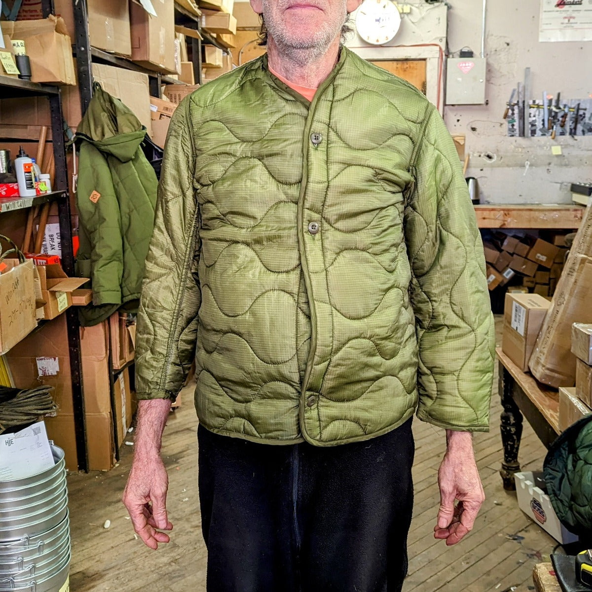 US Military Cold Weather Coat Liner - Men's X-Small w/ Buttons (8415/XS)