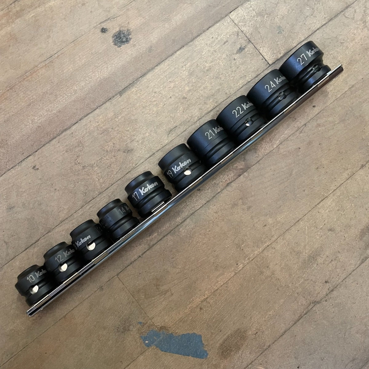 Koken 1/2" Drive Thin Wall 6 Point Impact 10MM-27MM Socket Set (RS14401MS/10)