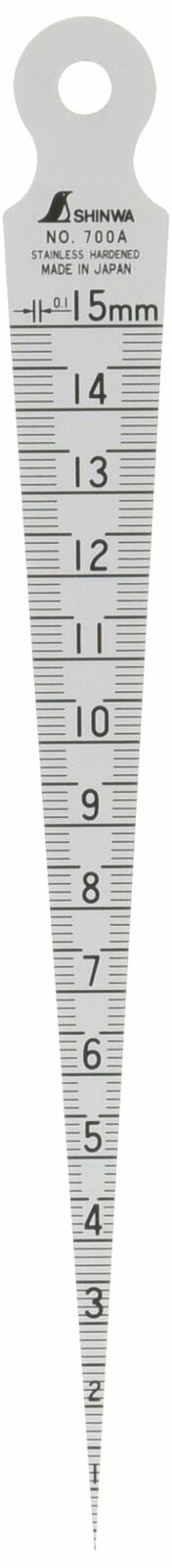 Shinwa Stainless Steel Taper Gauge 700A 1-15MM (62600)