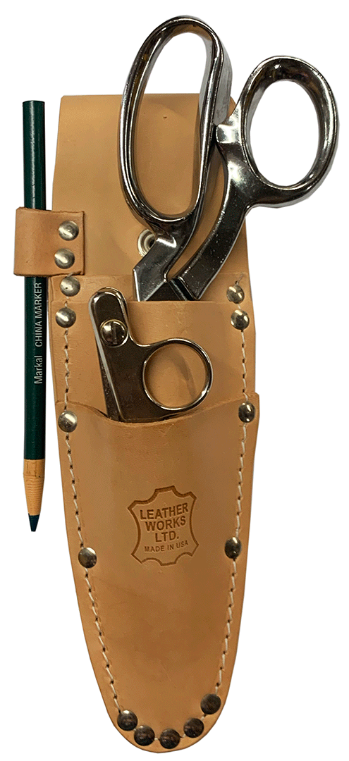 US Made Top Grain Leather 2 Pocket Leatherworker's Sheath (H33)