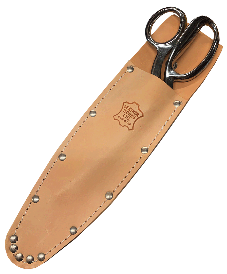 Sheathed Scissors US Made Top Grain Leather Sheath for 8