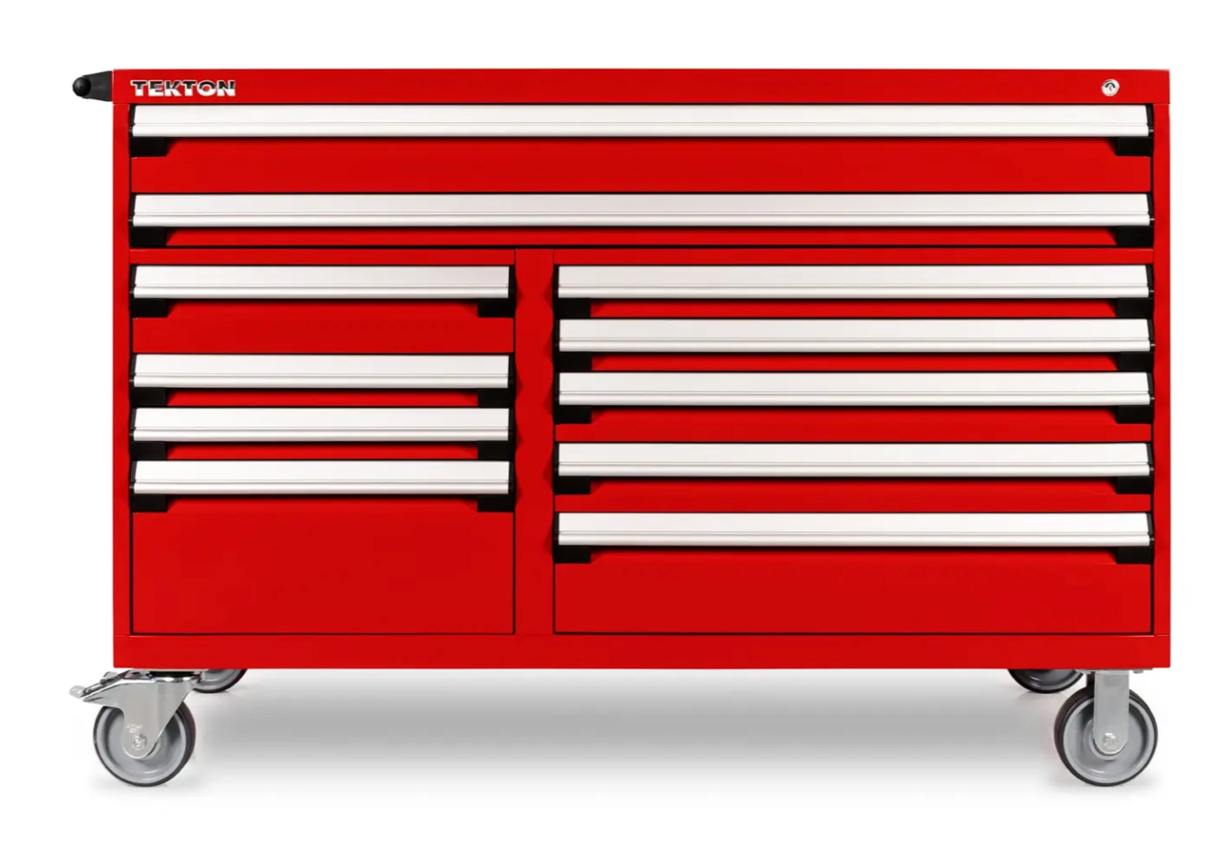 Tekton 11-Drawer 40/60 Split Bank Tool Cabinet, Red (60 W x 27 D x 41.5 H in.) Steel Top w/ Mat (OCL63202-T)