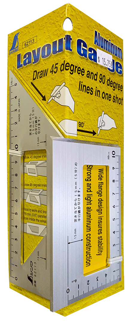 Shinwa Aluminum Layout Gauge (45 & 90 degree) (62113)