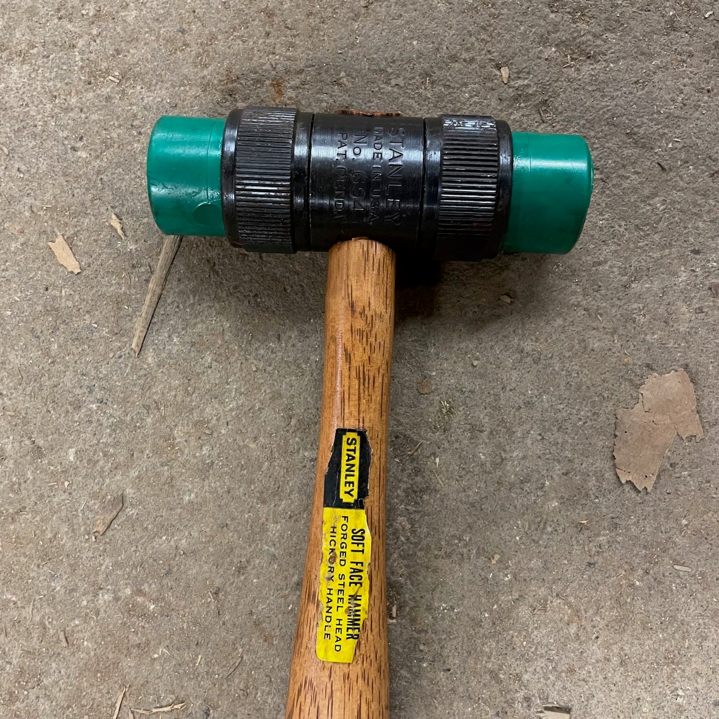 NOS Stanley No.694 Soft Face Hammer 1-1/8" Mallet 14 oz - Green