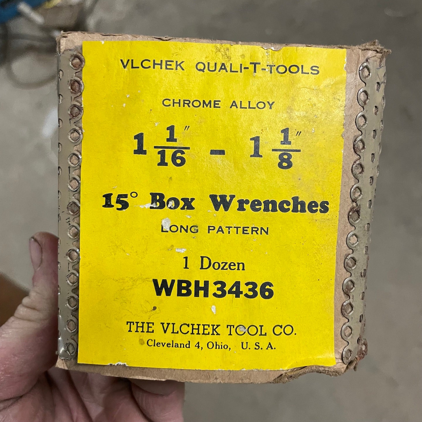 Vlchek NOS WWII Era Box End 1 1/16 x 1 1/8 Wrench