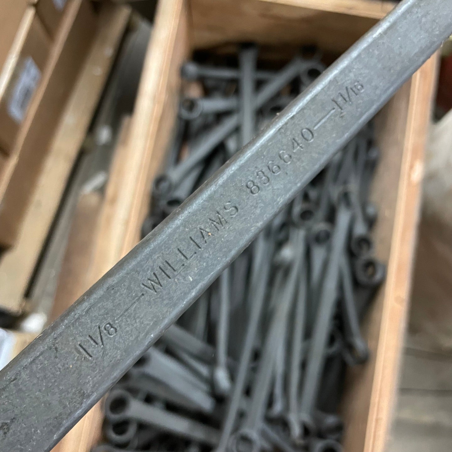 Williams NOS WWII Era Box End 1 1/16 x 1 1/8 Wrench