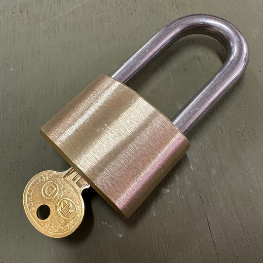 Wilson Bohannan Brass Padlock 2" Stainless steel Shackle clearance x 3/8" Diameter (963)