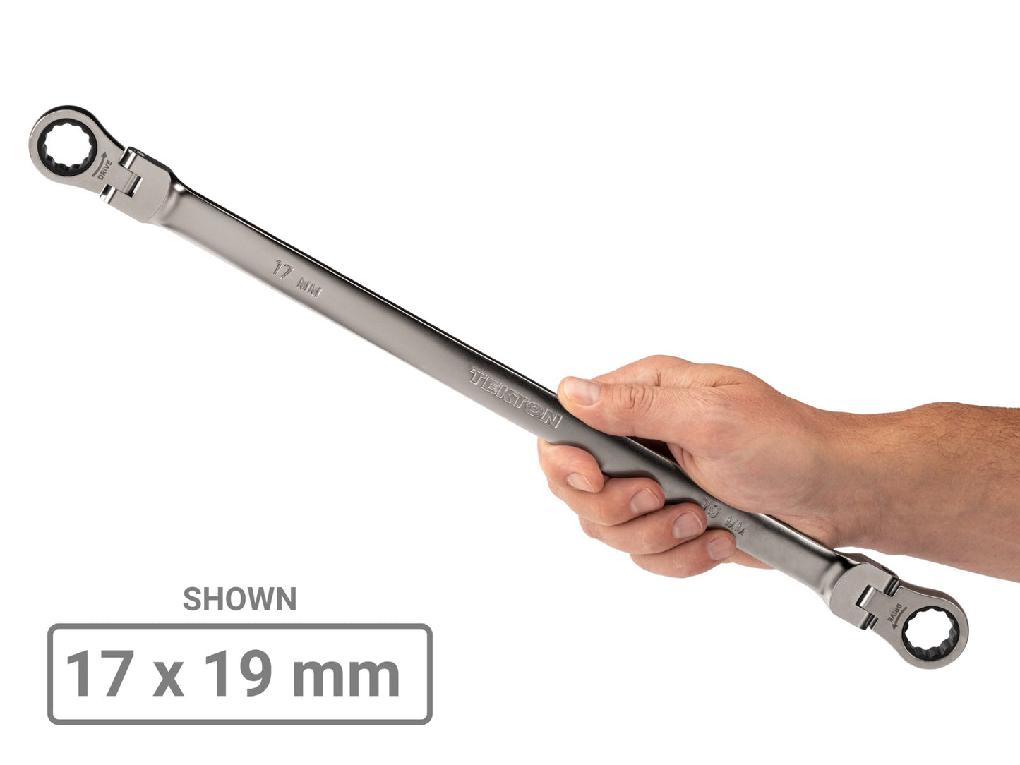 Tekton Long Metric Flex Head Ratcheting Box End Wrench Set (6-19 mm) WRB96301