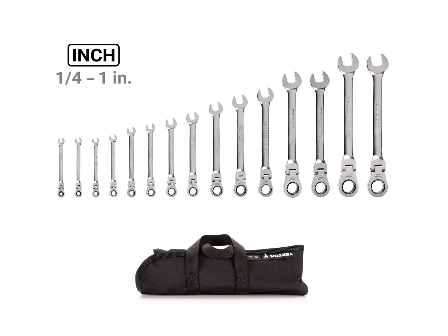 Tekton Flex Head Ratcheting Combination Wrench Set  (1/4" - 1") WRC95401
