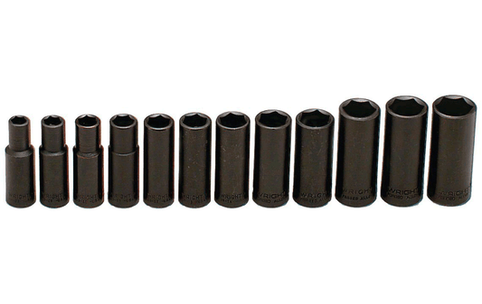 3/8" Dr. Wright #357 12 Pc. Impact Metric Socket Set 8-19mm 6 Pt. Deep (357WR)