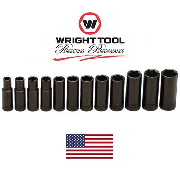 3/8" Dr. Wright #357 12 Pc. Impact Metric Socket Set 8-19mm 6 Pt. Deep (357WR)