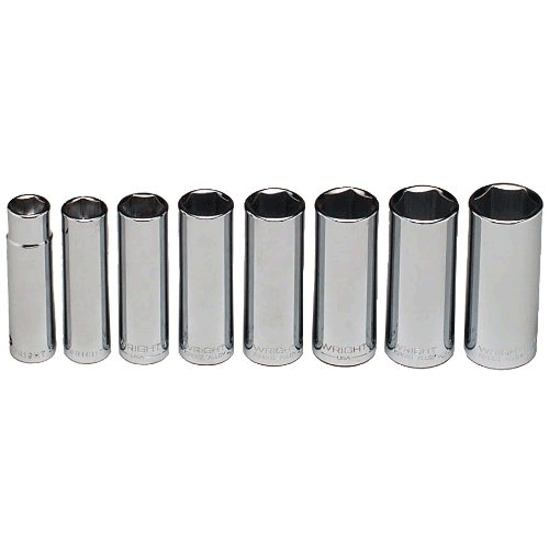 8 Pc 6 Point Deep Wright #410 Socket Set 1/2-15/16" (410WR)