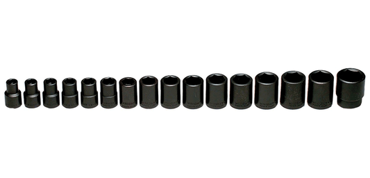 16 Pc. Impact Metric Socket Set 10-27mm 6 Pt. Std. Wright #466 (466WR)