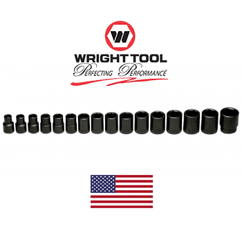 16 Pc. Impact Metric Socket Set 10-27mm 6 Pt. Std. Wright #466 (466WR)