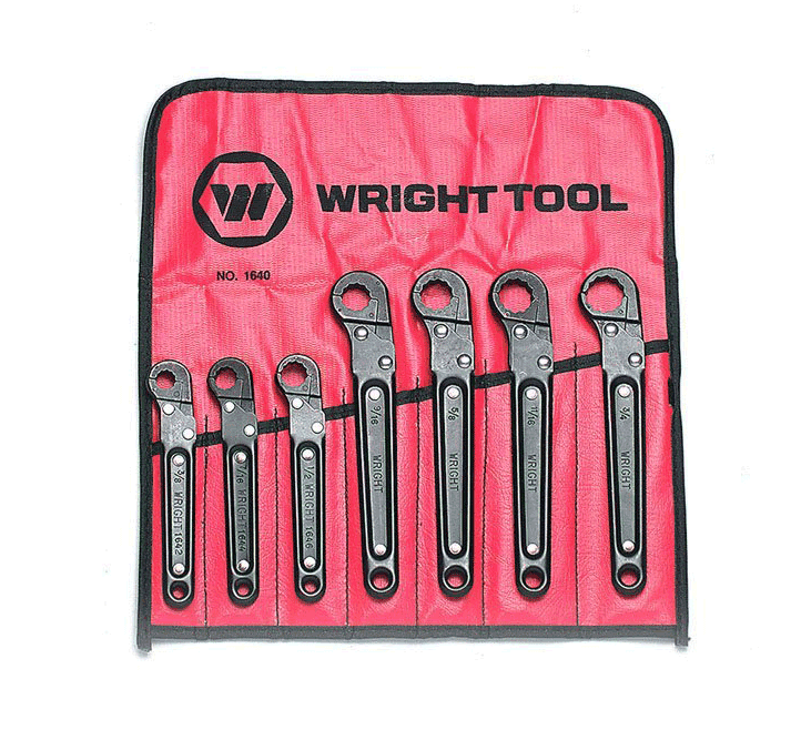 Racheting Flare Nut Wrench Set 7 Pcs. 3/8" - 3/4" (1640WR)