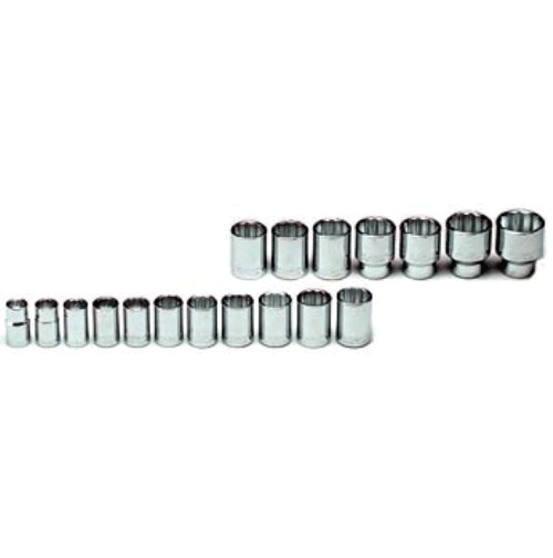 1/2" Dr. Wright Socket Set #469 18 Pc. 12 Pt. Std. Metric 12-32MM (469WR)