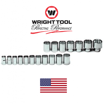 1/2" Dr. Wright Socket Set #469 18 Pc. 12 Pt. Std. Metric 12-32MM (469WR)