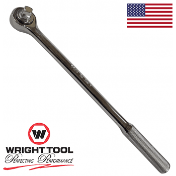1/2" Drive Wright Tool #4425 Long Knurled Grip Double Pawl Ratchet  (4425WR)