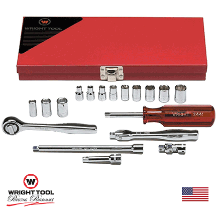 1/4" Drive 18 Piece 6 Point Standard & 8 Point Standard Socket Set (218WR)