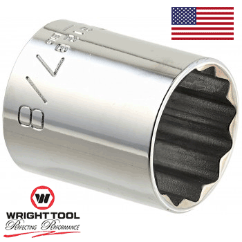 Wright Tool 3128 3/8" Drive 12 Point Standard Socket, 7/8" (3128WR)