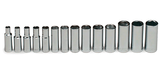 3/8" Dr. Wright #355 14 Pc. Deep Metric Socket Set 6-19mm (355WR)