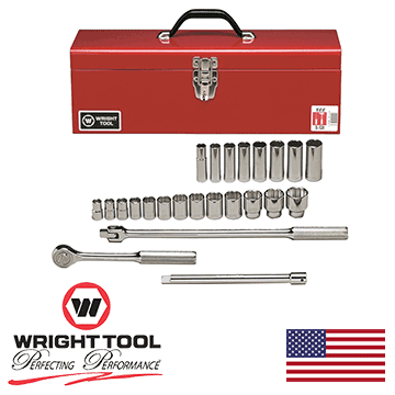 Wright Werkzeug 339 Steckschlüssel-Set, 31-teilig – 3/8 Zoll Antrieb, Mit Standard- & Tiefenstecknüssen