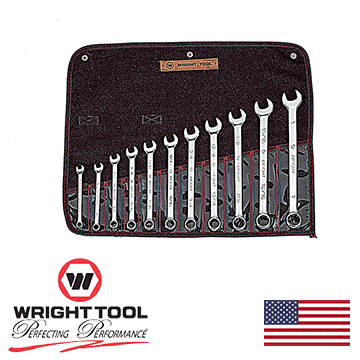 11 Piece Full Polish Combination Wrench Set 3/8" - 1" 12 Point (911WR)