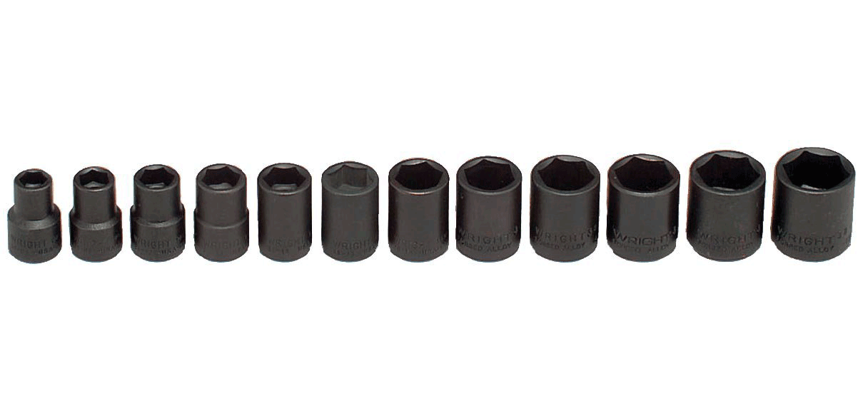 3/8" Dr. Wright #356 12 Pc. Impact Metric Socket Set 8-19mm 6 Pt (356WR)