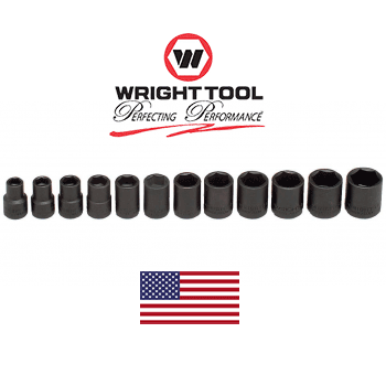 3/8" Dr. Wright #356 12 Pc. Impact Metric Socket Set 8-19mm 6 Pt (356WR)