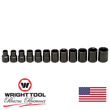 1/2" Drive 12 Piece 6 Point Standard Metric Impact Socket Set (460WR)